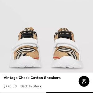 Burberry vintage check cotton sneakers